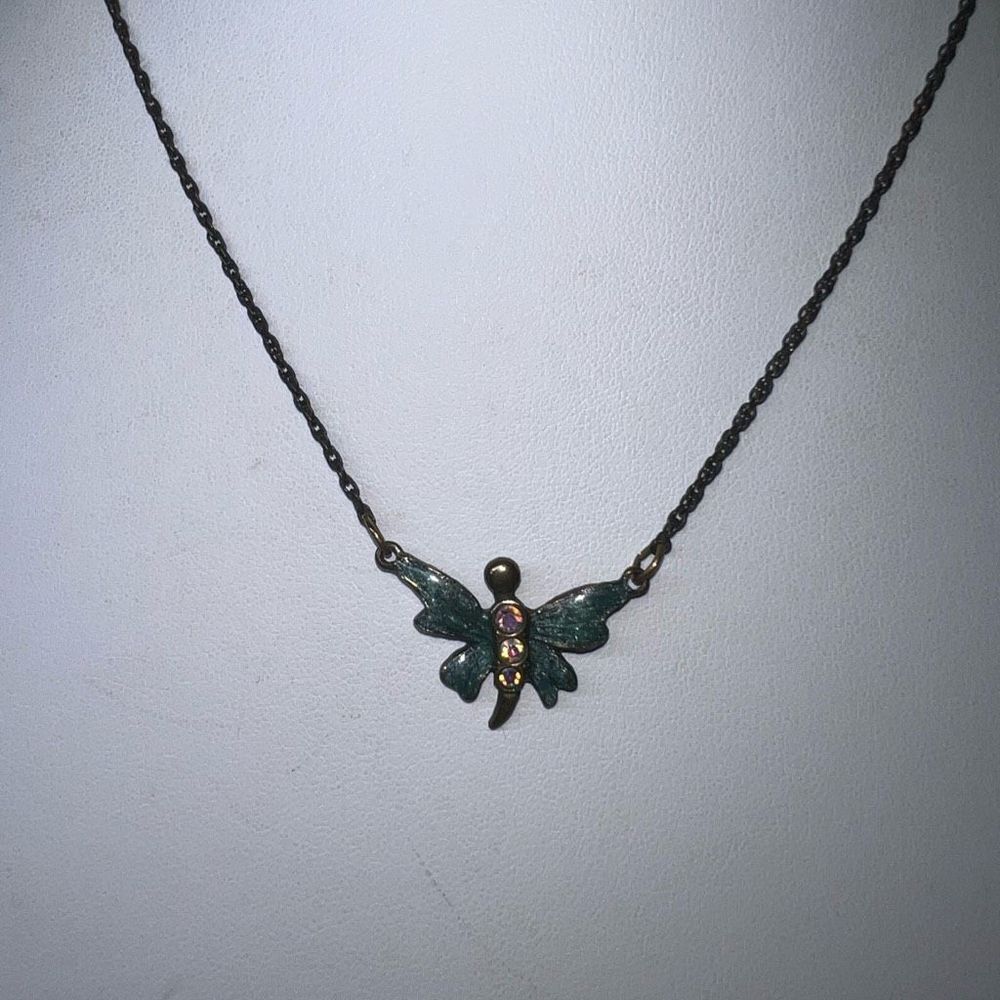 1928 Collection Enamel‎ and Aurora Borealis Butterfly Pendant Necklace